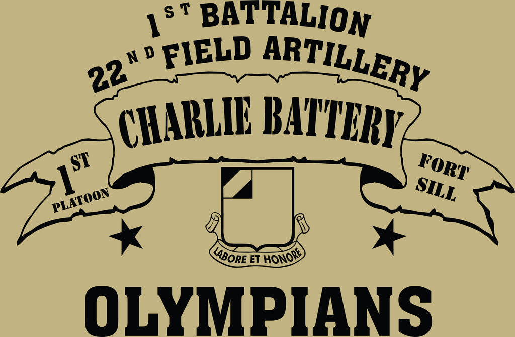 VINTAGE PLATOON SHIRT CHARLIE 1-22nd 1st PLATOON OLYMPIANS