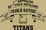 VINTAGE PLATOON SHIRT CHARLIE 1-22nd 3rd PLATOON TITANS