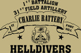 VINTAGE PLATOON SHIRT CHARLIE 1-31st 1st PLATOON HELLDIVERS