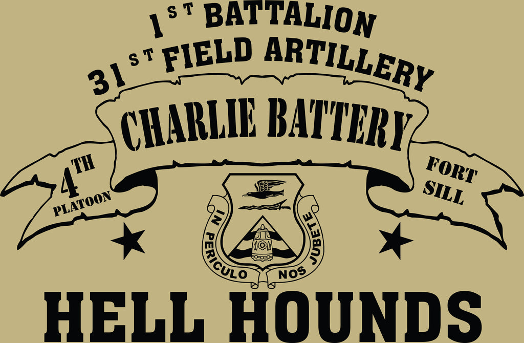 VINTAGE PLATOON SHIRT CHARLIE 1-31st 4th PLATOON HELL HOUNDS