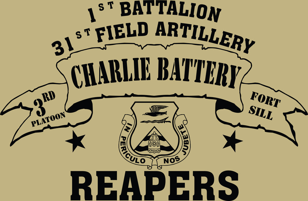 VINTAGE PLATOON SHIRT CHARLIE 1-31st 3rd PLATOON REAPERS