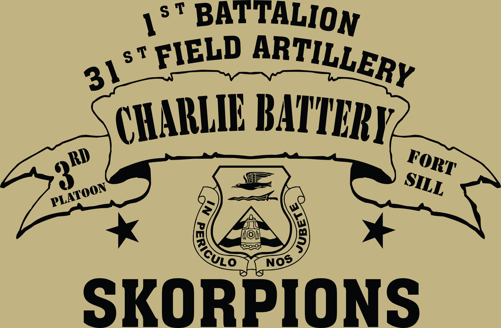 VINTAGE PLATOON SHIRT CHARLIE 1-31st 3rd PLATOON SKORPIONS