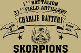 VINTAGE PLATOON SHIRT CHARLIE 1-31st 3rd PLATOON SKORPIONS