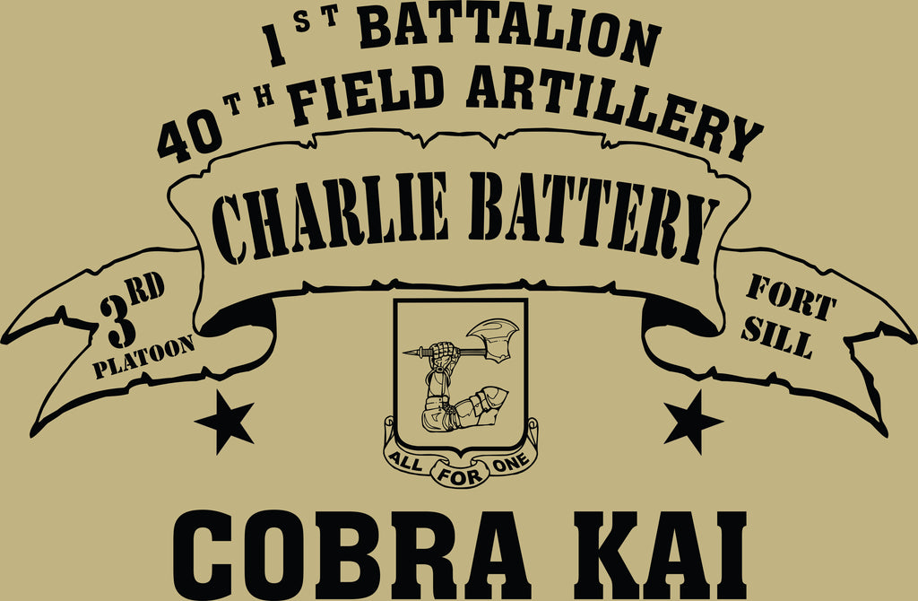 VINTAGE PLATOON SHIRT CHARLIE 1-40th 3rd PLATOON COBRA KAI