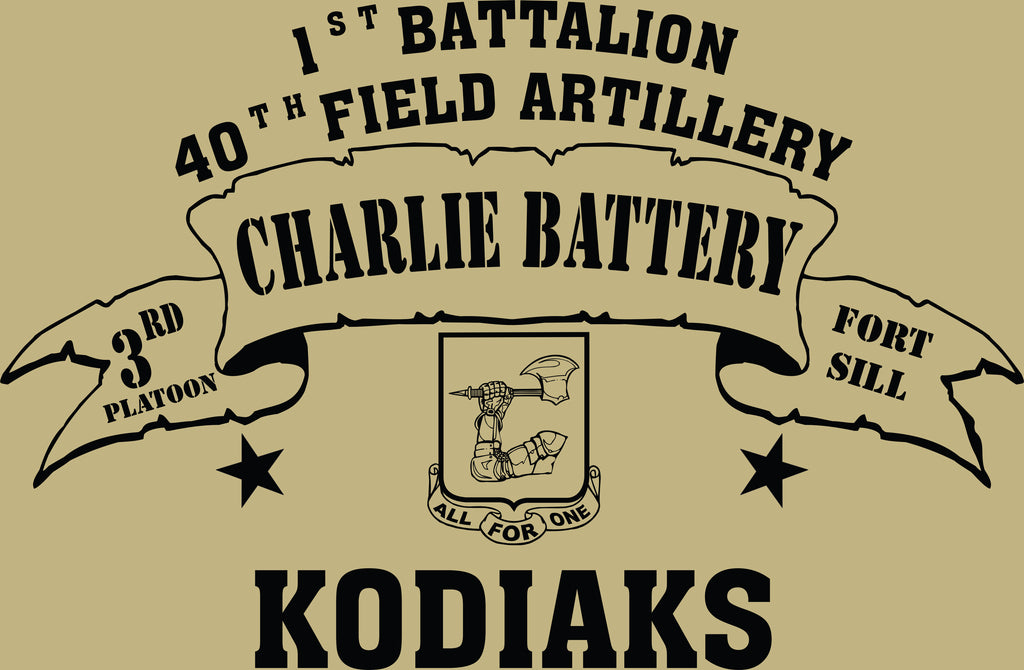 VINTAGE PLATOON SHIRT CHARLIE 1-40th 3rd PLATOON KODIAKS