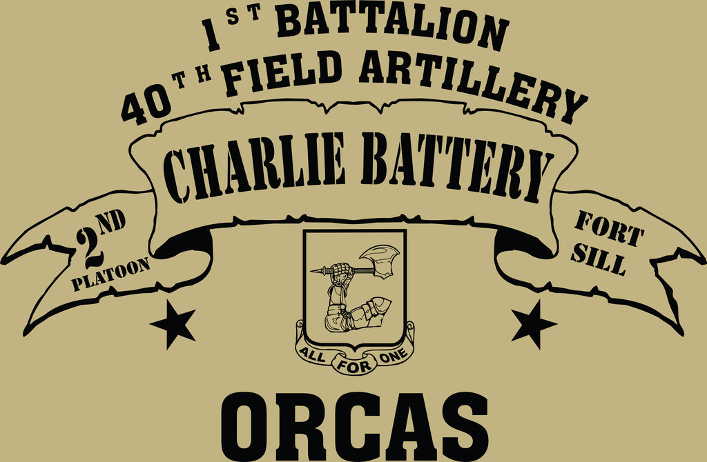 VINTAGE PLATOON SHIRT CHARLIE 1-40th 2nd PLATOON ORCAS