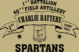 VINTAGE PLATOON SHIRT CHARLIE 1-40th 1st PLATOON SPARTANS