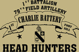 VINTAGE PLATOON SHIRT CHARLIE 1-79th 1st PLATOON HEAD HUNTERS