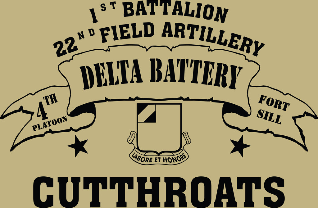 VINTAGE PLATOON SHIRT DELTA 1-22nd 4th PLATOON CUTTHROATS