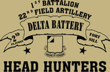 VINTAGE PLATOON SHIRT DELTA 1-22nd 2nd PLATOON HEAD HUNTERS