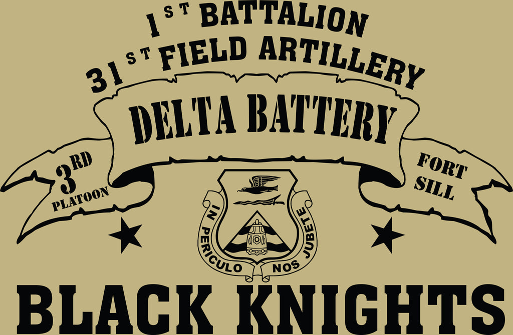 VINTAGE PLATOON SHIRT DELTA 1-31st 3rd PLATOON BLACK KNIGHTS