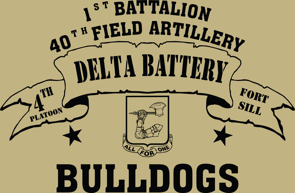 VINTAGE PLATOON SHIRT DELTA 1-40th 4th PLATOON BULLDOGS