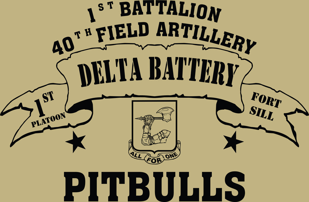 VINTAGE PLATOON SHIRT DELTA 1-40th 1st PLATOON PITBULLS