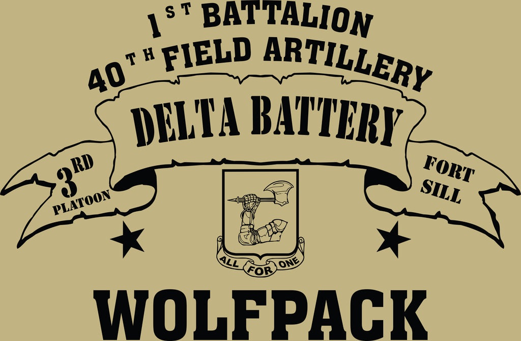 VINTAGE PLATOON SHIRT DELTA 1-40th 3rd PLATOON WOLFPACK