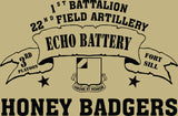 VINTAGE PLATOON SHIRT ECHO 1-22nd 3rd PLATOON HONEY BADGERS