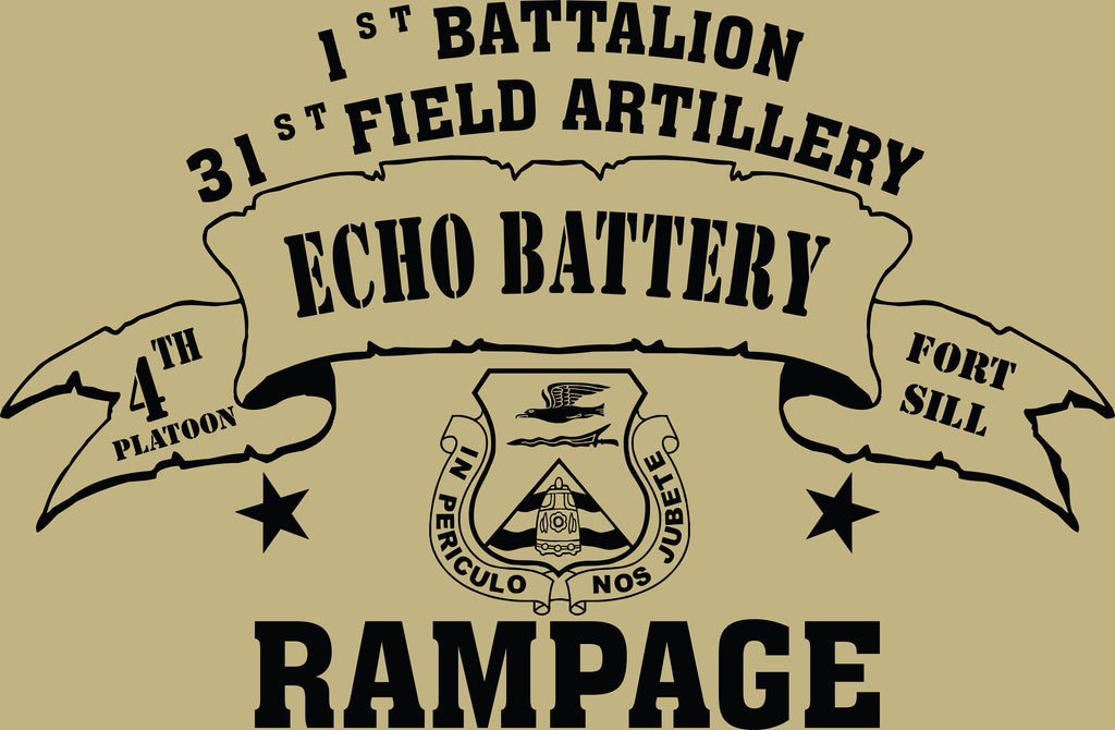 VINTAGE PLATOON SHIRT ECHO 1-31st 4th PLATOON RAMPAGE