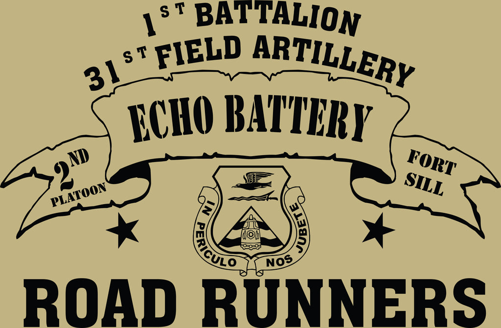 VINTAGE PLATOON SHIRT ECHO 1-31st 2nd PLATOON ROAD RUNNERS