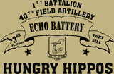 VINTAGE PLATOON SHIRT ECHO 1-40th 3rd PLATOON HUNGRY HIPPOS