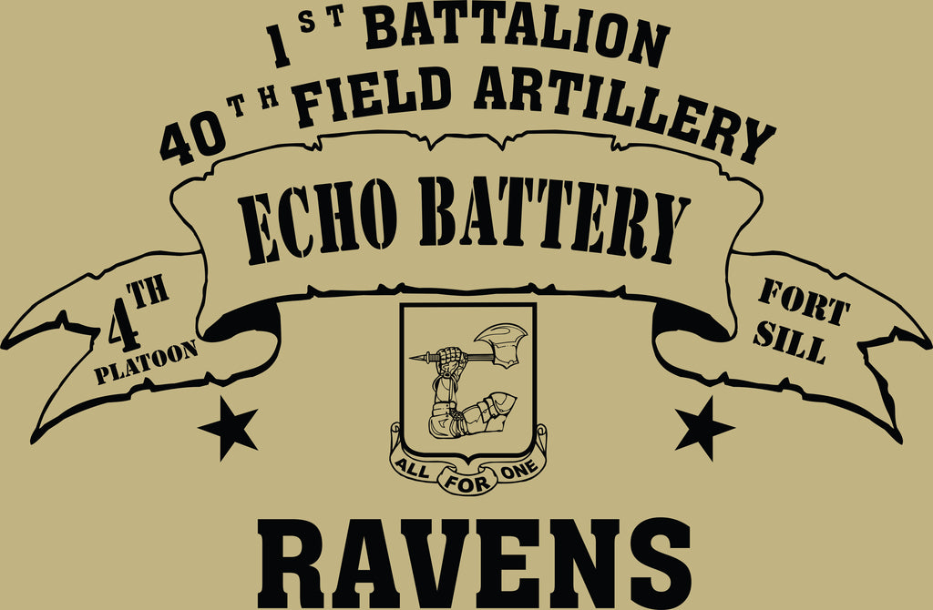 VINTAGE PLATOON SHIRT ECHO 1-40th 4th PLATOON RAVENS