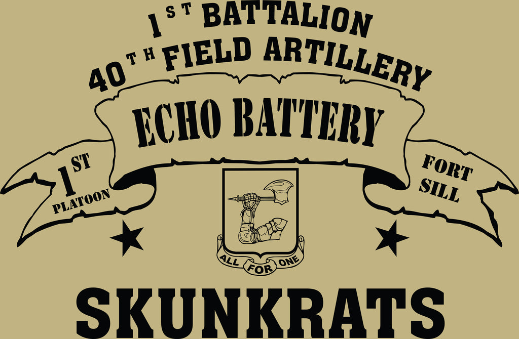 VINTAGE PLATOON SHIRT ECHO 1-40th 1st PLATOON SKUNKRATS