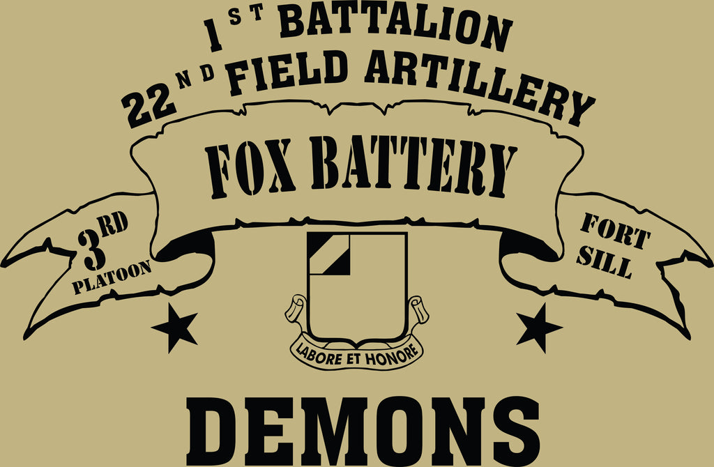 VINTAGE PLATOON SHIRT FOX 1-22nd 3rd PLATOON DEMONS