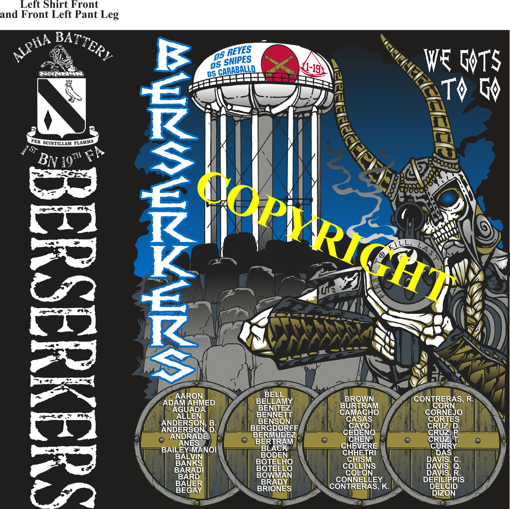 Platoon Shirts (2nd generation print) ALPHA 1st 19th BERSERKERS NOV 2020