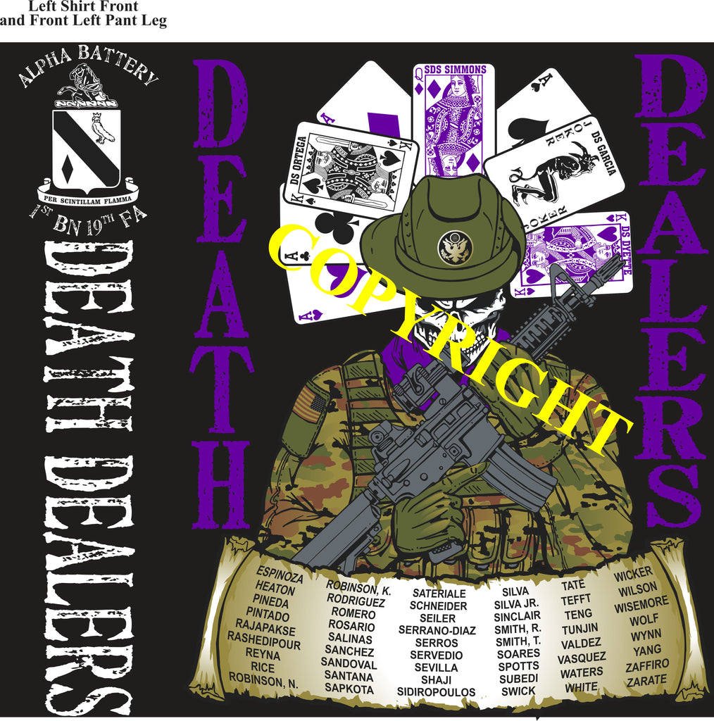 Platoon Items (2nd generation print) ALPHA 1st 19th DEATH DEALERS NOV 2021