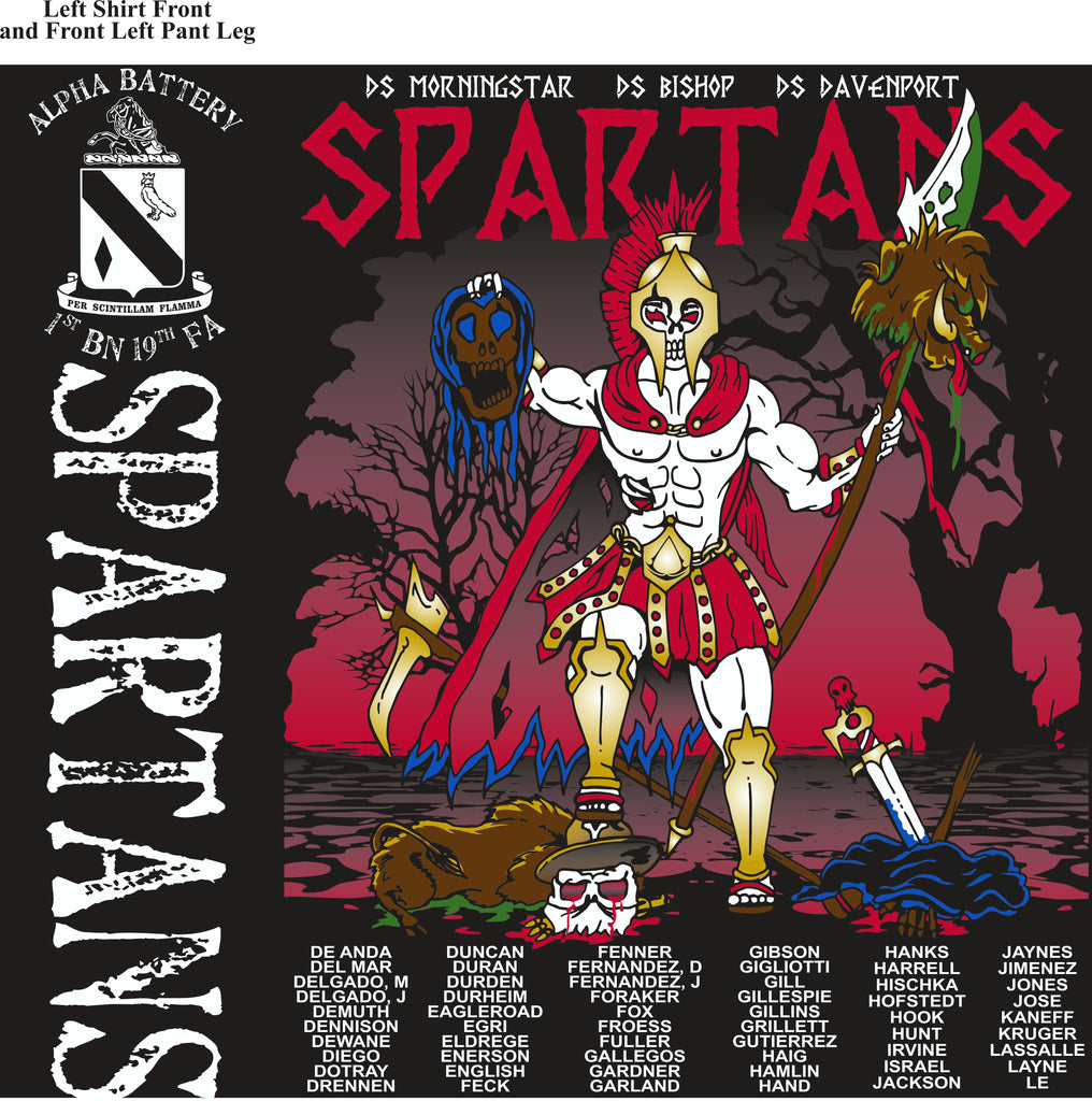 Platoon Shirts (2nd generation print) ALPHA 1ST 19TH SPARTANS SEPT 2017