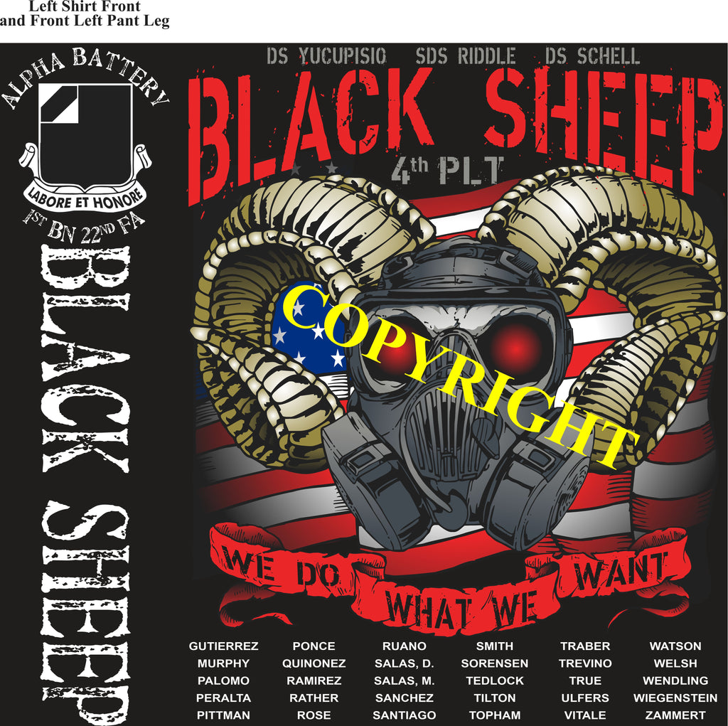 Platoon Items (2nd generation print) ALPHA 1st 22nd BLACK SHEEP DEC 2021