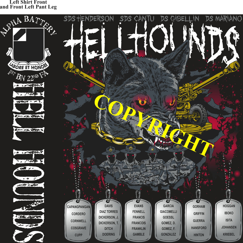 Platoon Items (2nd generation print) ALPHA 1st 22nd HELL HOUNDS DEC 2021