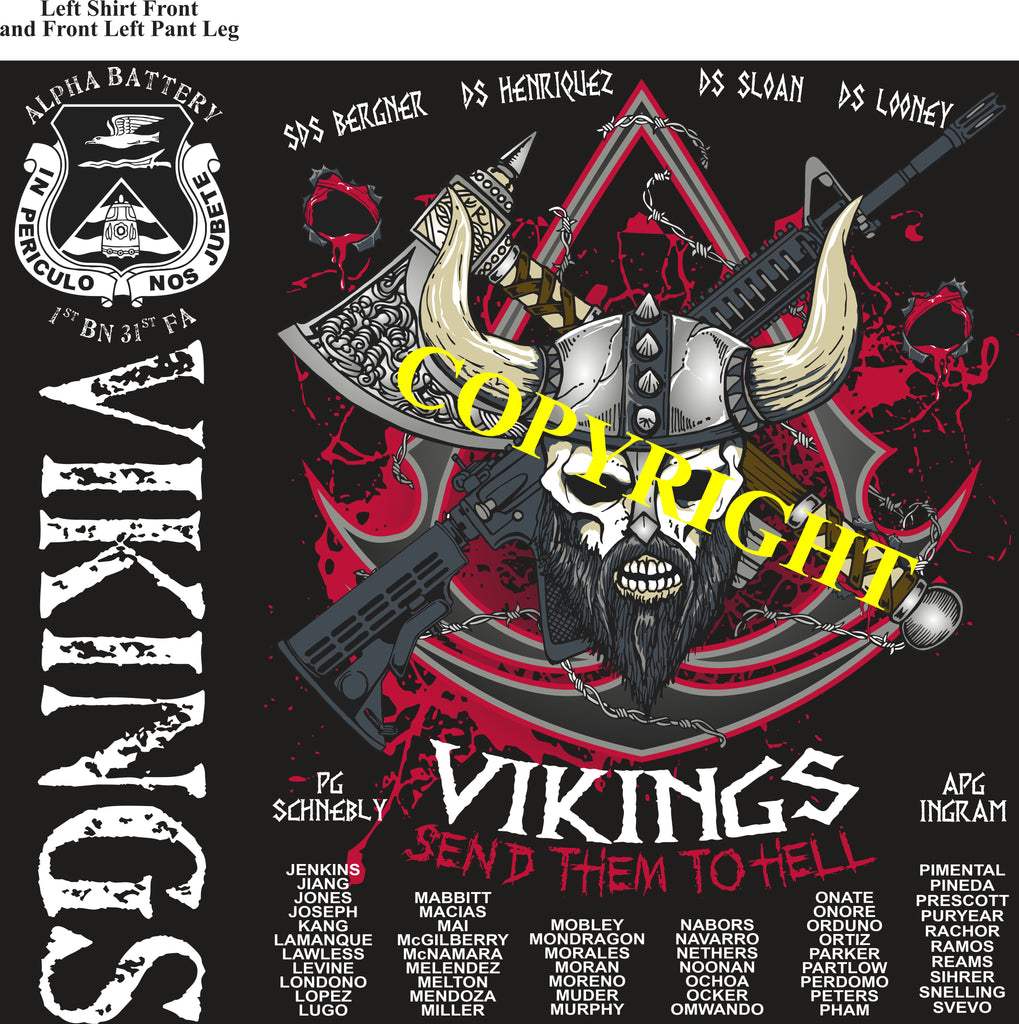 Platoon Shirts (2nd generation print) ALPHA 1st 31st VIKINGS NOV 2020
