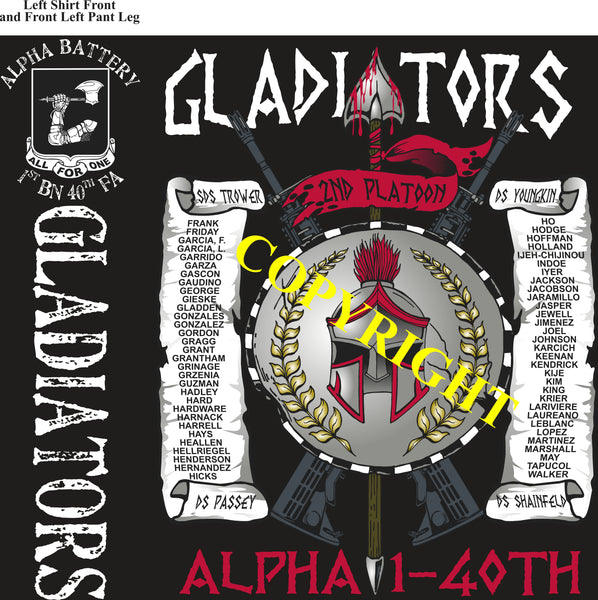 Platoon Items (2nd generation print) ALPHA 1st 40th GLADIATORS OCT 202 ...