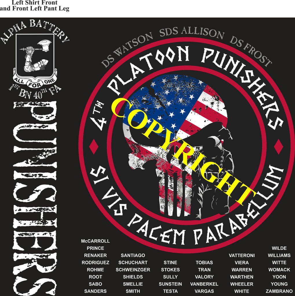 Platoon Shirts (2nd generation print) ALPHA 1st 40th PUNISHERS APR 2021