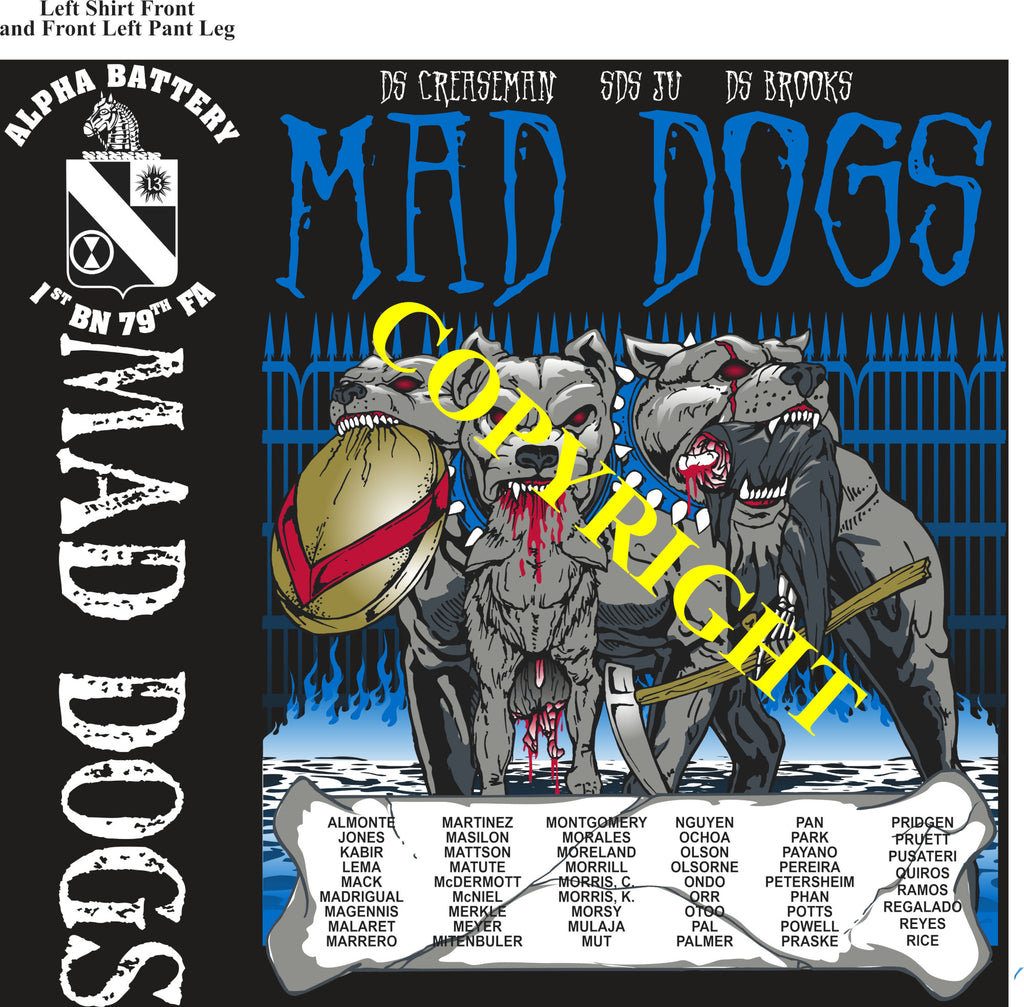 Platoon Shirts (2nd generation print) ALPHA 1st 79th MAD DOGS JULY 2021