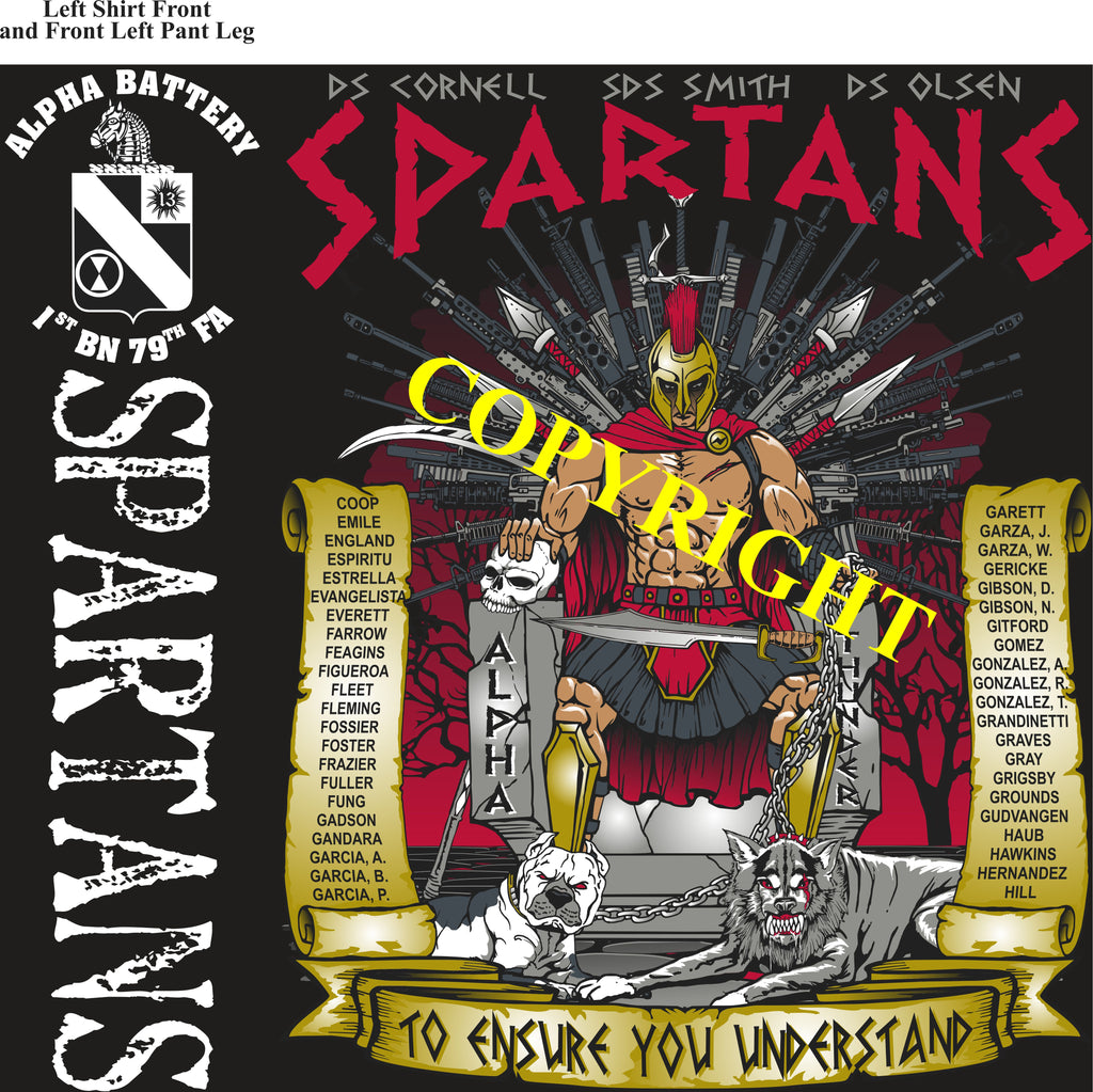 Platoon Shirts (2nd generation print) ALPHA 1st 79th SPARTANS APR 2021