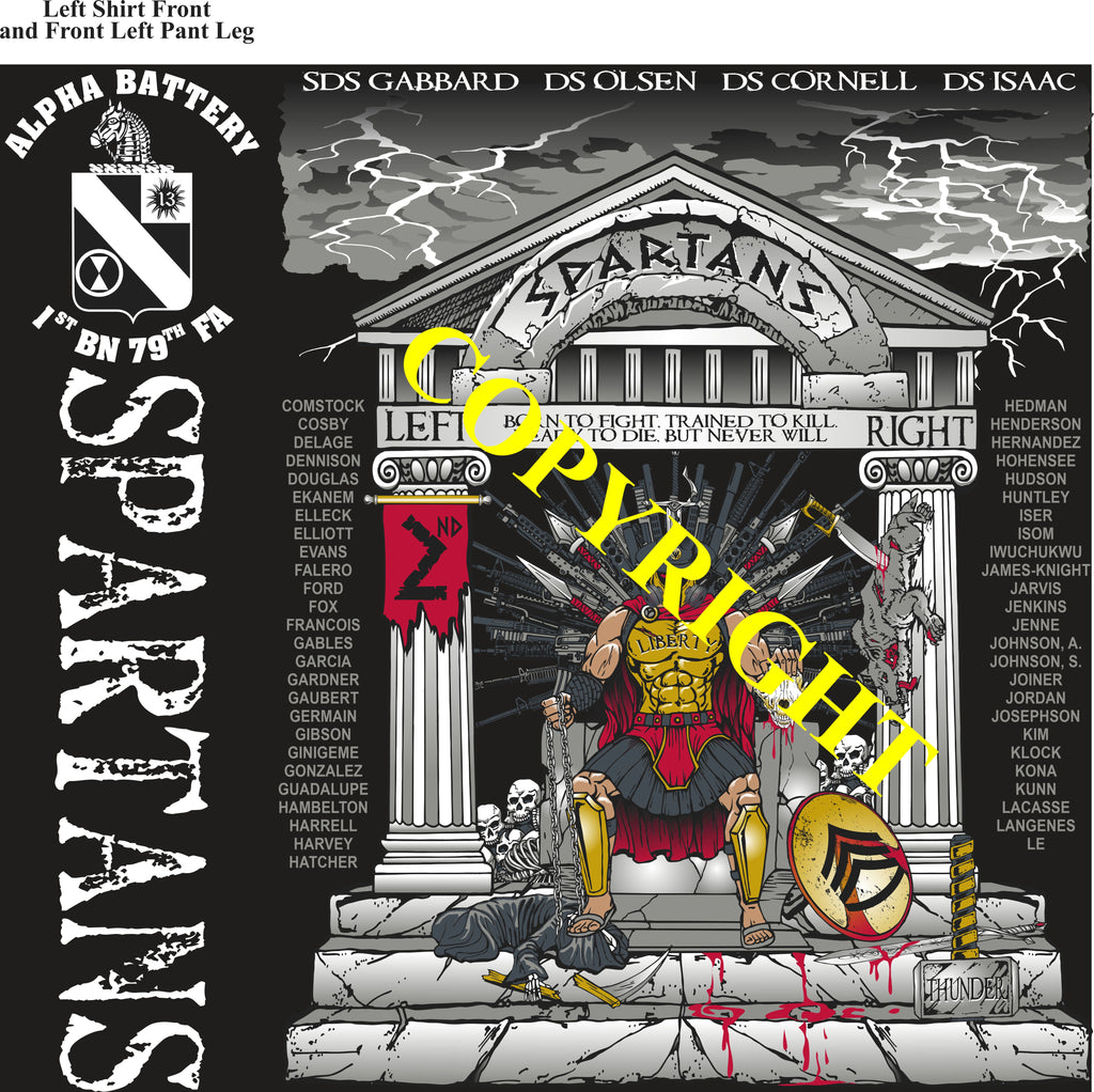 Platoon Shirts (2nd generation print) ALPHA 1st 79th SPARTANS JULY 2021