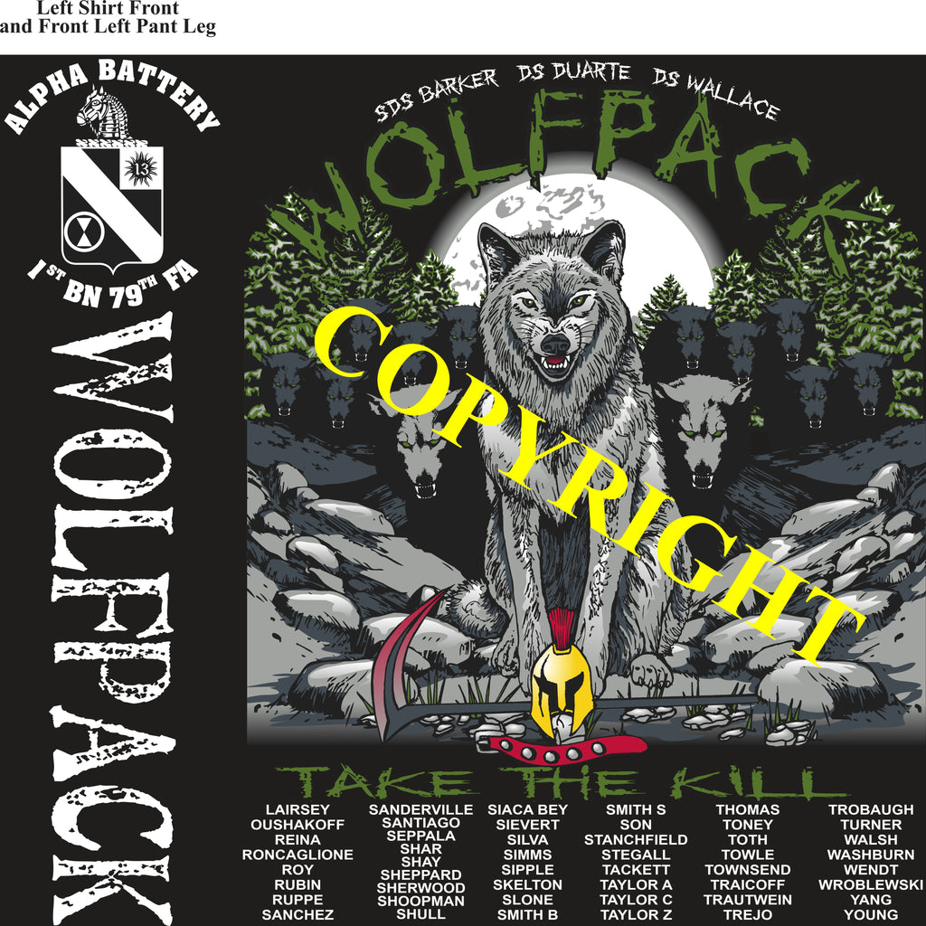 Platoon Shirts (2nd generation print) ALPHA 1st 79th WOLFPACK AUG 2020