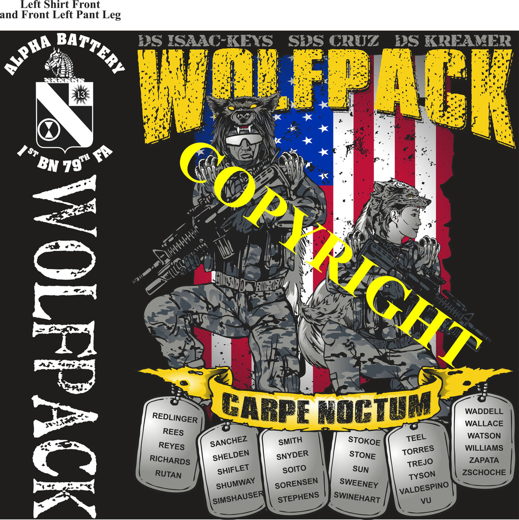 Platoon Items (2nd generation print) ALPHA 1st 79th WOLFPACK JULY 2022