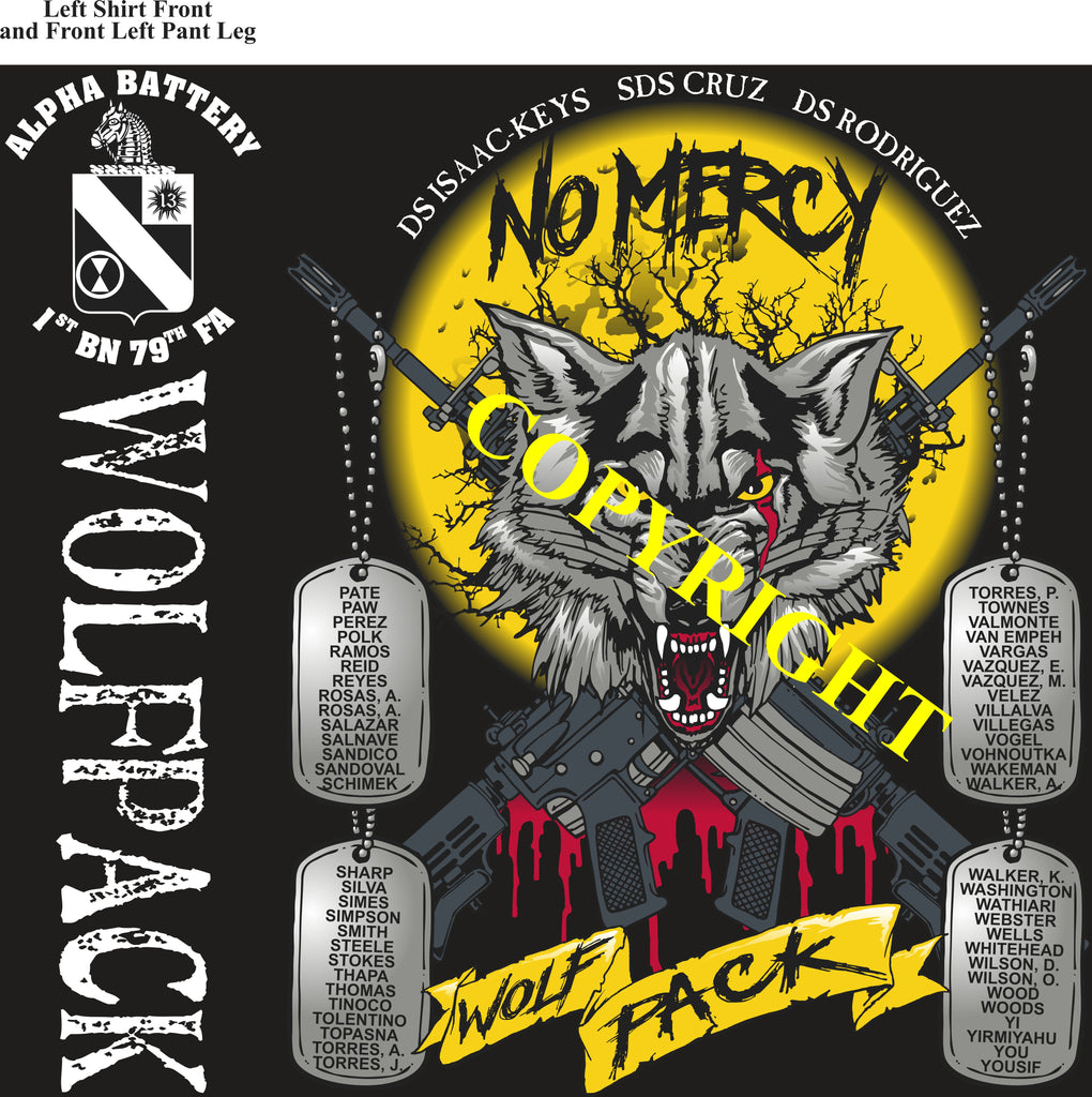 Platoon Items (2nd generation print) ALPHA 1st 79th WOLFPACK OCT 2022
