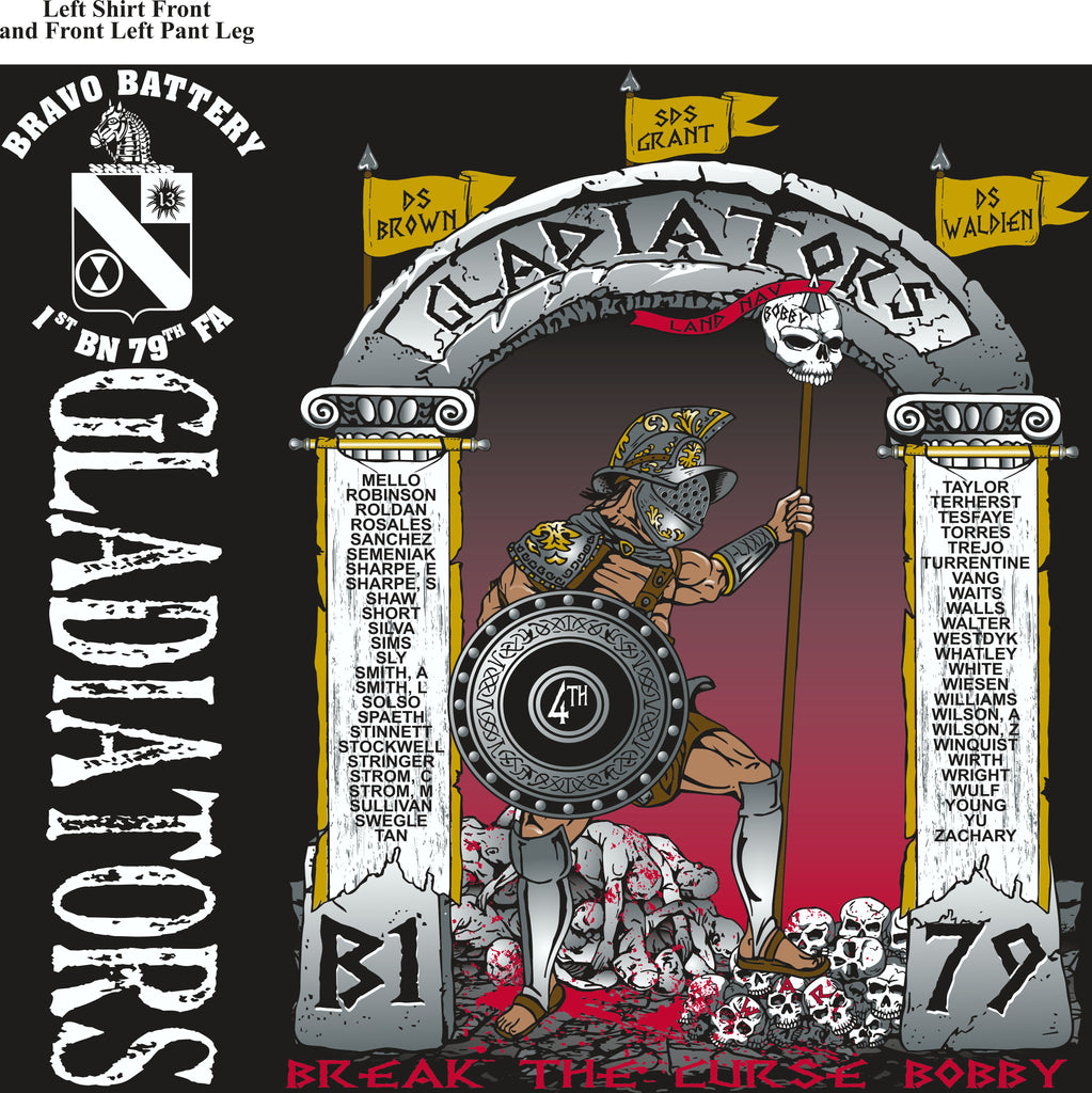Platoon Shirts (2nd generation print) BRAVO 1ST 79TH GLADIATORS APR 2018