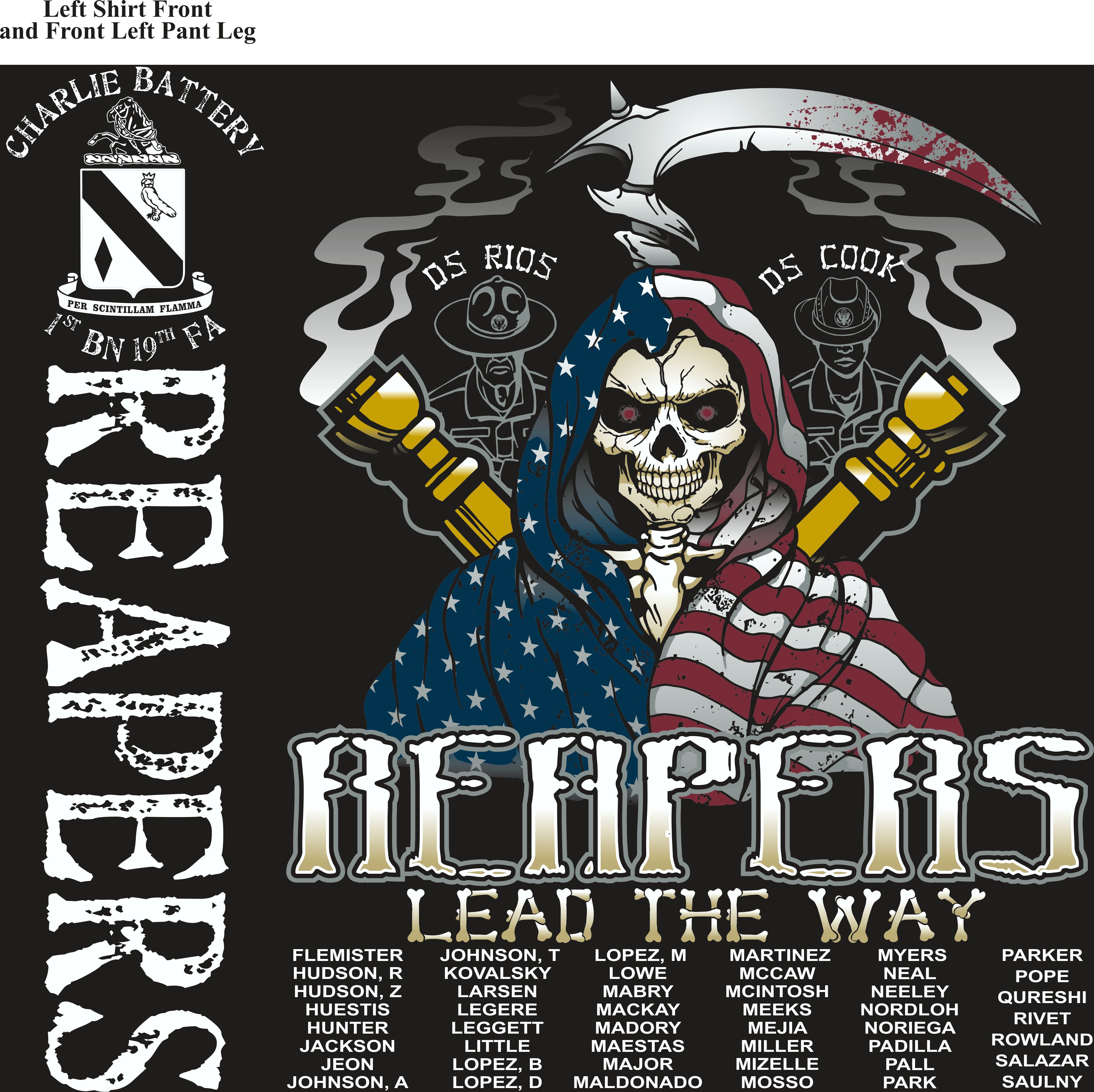 Platoon Shirts (2nd generation print) CHARLIE 1ST 19TH REAPERS APR 2018