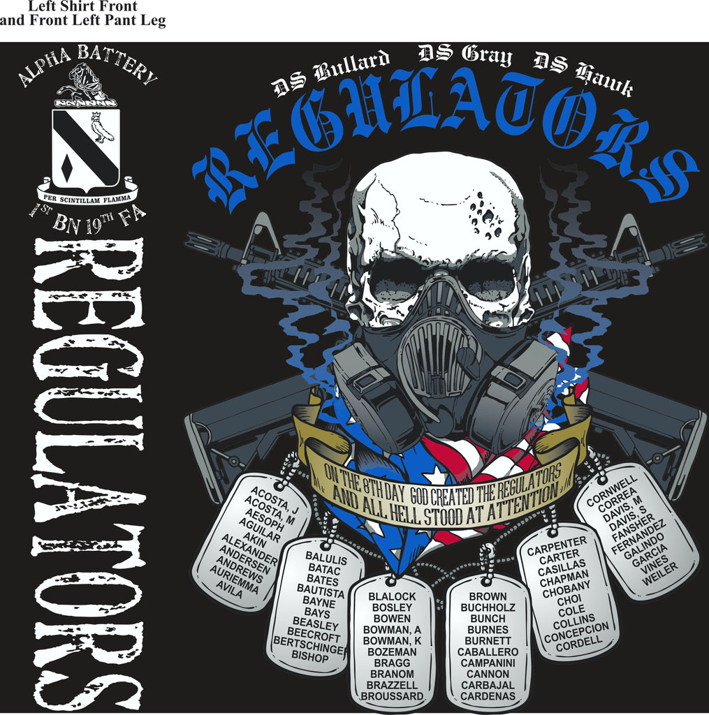 Platoon Shirts (2nd generation print) ALPHA 1st 19th REGULATORS OCT 2018
