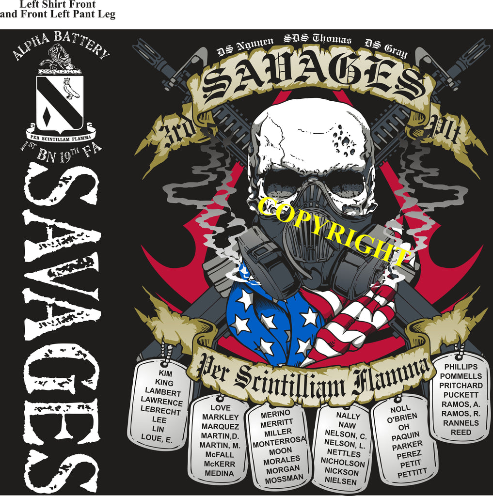 Platoon Shirts (2nd generation print) ALPHA 1st 19th SAVAGES JAN 2019