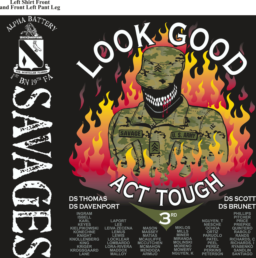 Platoon Shirts (2nd generation print) ALPHA 1st 19th SAVAGES JULY 2018