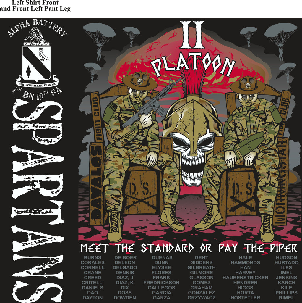 Platoon Shirts (2nd generation print) ALPHA 1st 19th SPARTANS JULY 2018