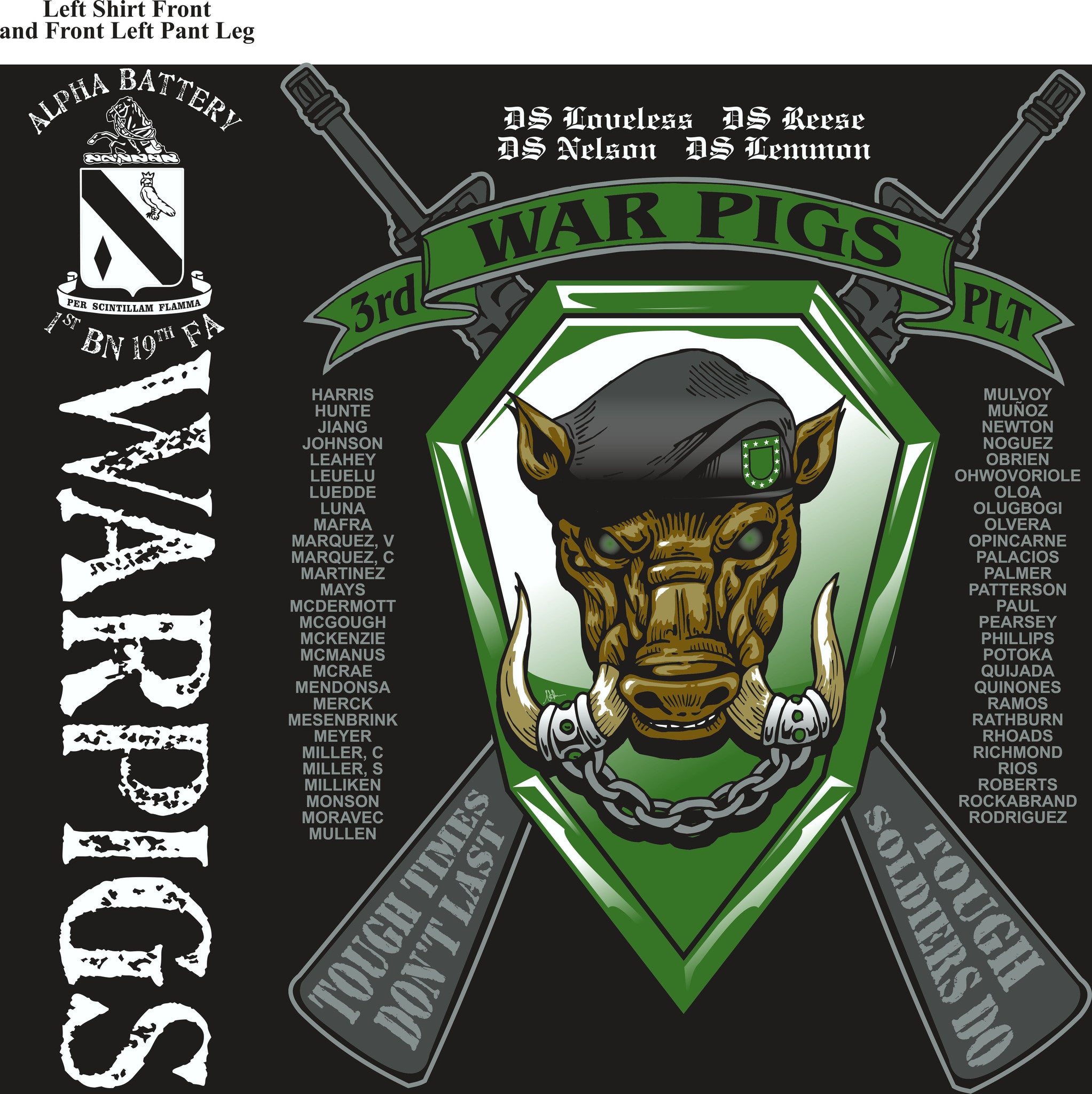 SHIRTS (2nd generation print) ALPHA 1st 19th WARPIGS 2016 | armyteeshirts.com