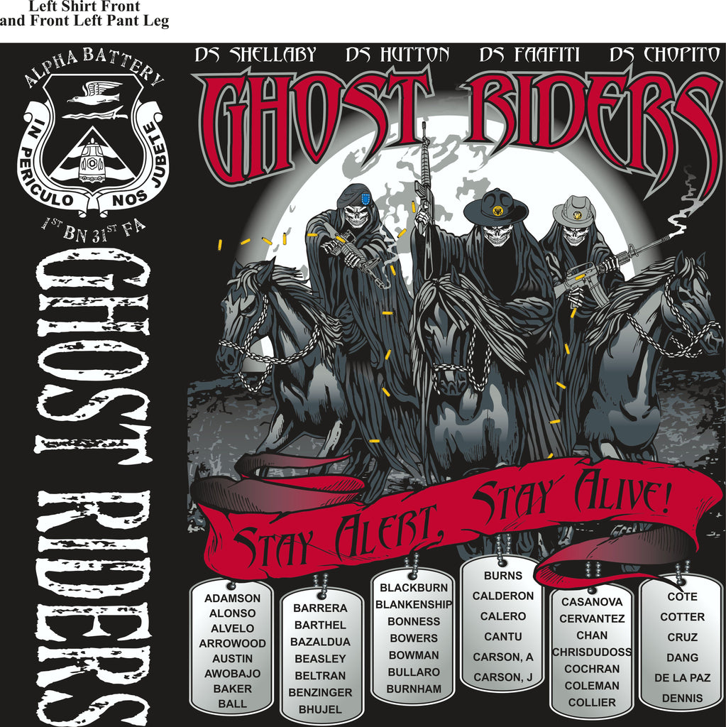 PLATOON SHIRTS (2nd generation print) ALPHA 1st 31st GHOST RIDERS JUNE 2017