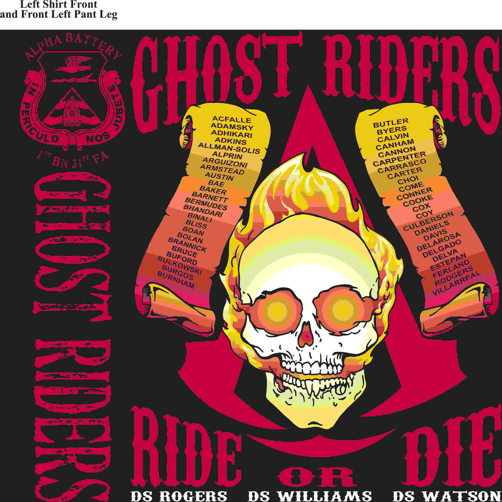PLATOON SHIRTS (2nd generation print) ALPHA 1st 31st GHOST RIDERS MAY 2016