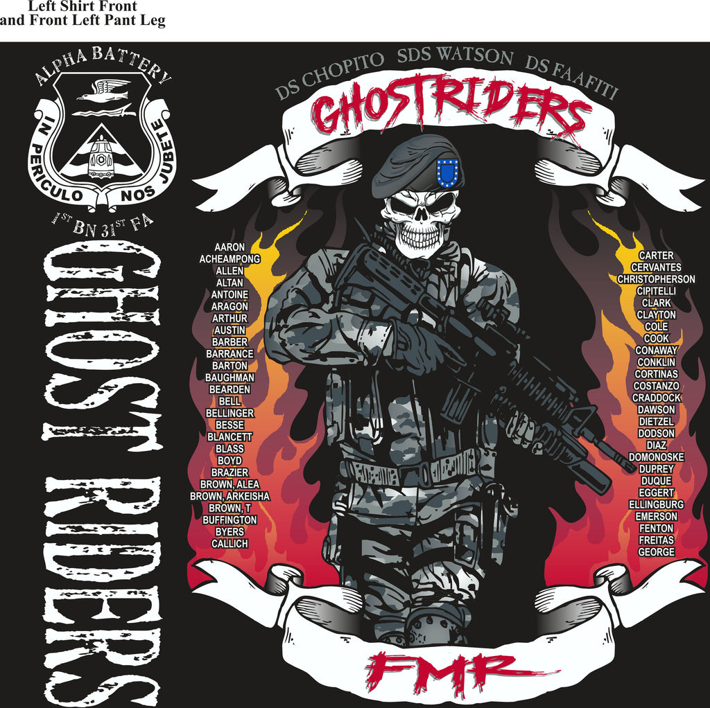 PLATOON SHIRTS (2nd generation print) ALPHA 1st 31st GHOST RIDERS NOV 2016
