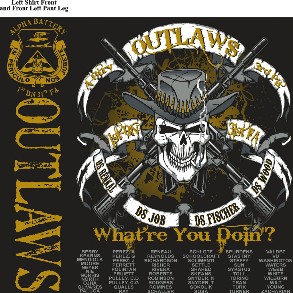 Platoon Shirts (digital) ALPHA 1st 31st OUTLAWS AUG 2015